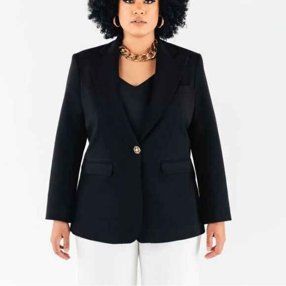 Chloe Kristyn Taylor Tailored Ponte Blazer in Black Size 8 - Picture 1 of 13